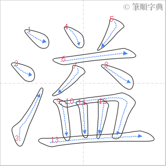 “「溢」的筆順”