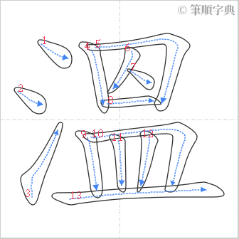 “「溫」的筆順”