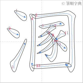 “「溷」的筆順”