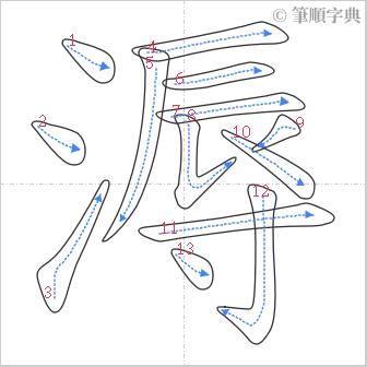 “「溽」的筆順”