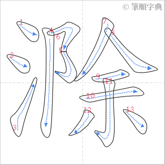 “「滁」的筆順”