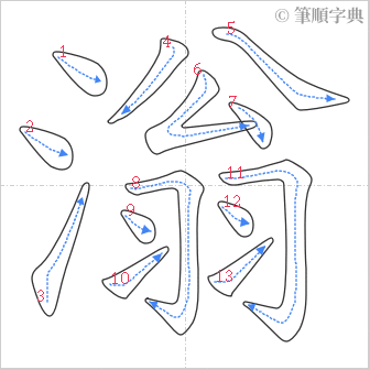 “「滃」的筆順”