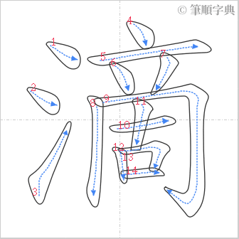 “「滴」的筆順”