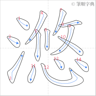 “「滺」的筆順”