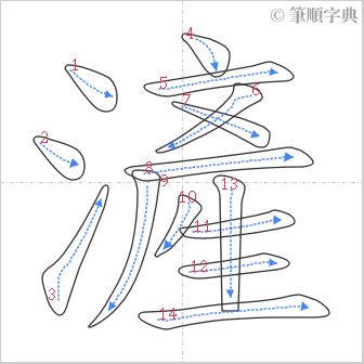 “「滻」的筆順”