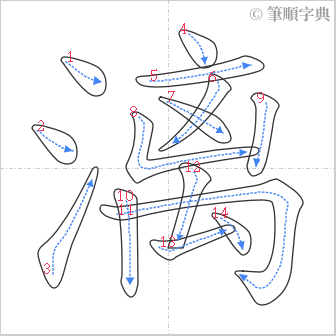 “「漓」的筆順”