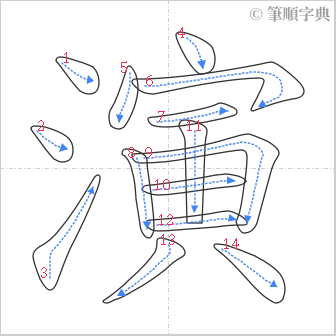 “「演」的筆順”