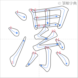 “「漯」的筆順”