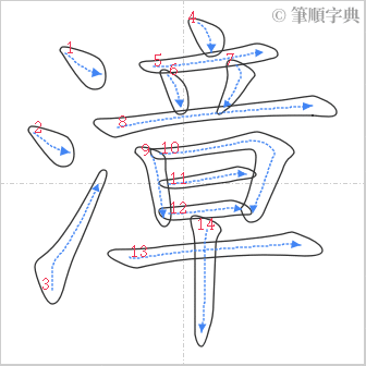 “「漳」的筆順”