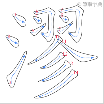 “「漻」的筆順”