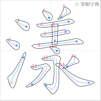 “「漾」的筆順”