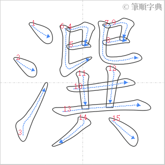 “「潠」的筆順”