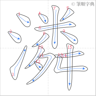 “「潾」的筆順”