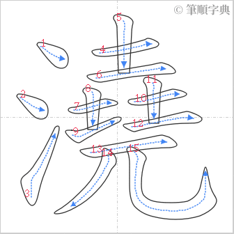 “「澆」的筆順”