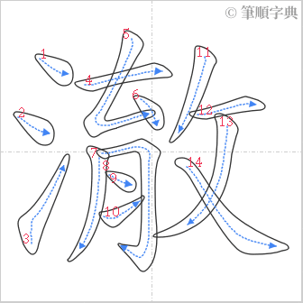 “「澈」的筆順”