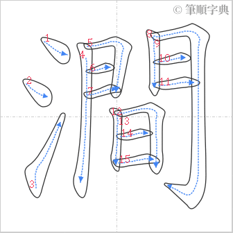 “「澗」的筆順”