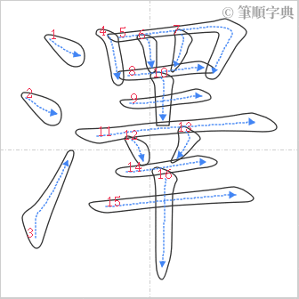 “「澤」的筆順”