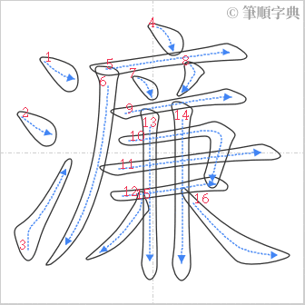 “「濂」的筆順”