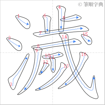 “「濊」的筆順”