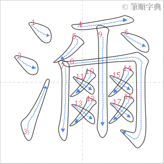 “「濔」的筆順”