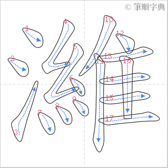 “「濰」的筆順”