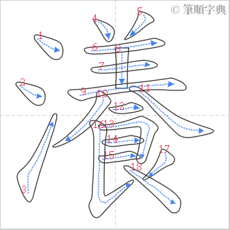 “「瀁」的筆順”