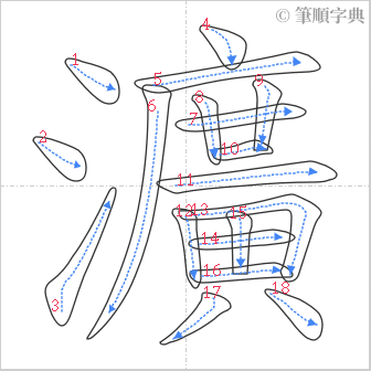 “「瀇」的筆順”