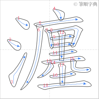 “「瀍」的筆順”