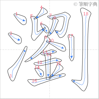 “「瀏」的筆順”