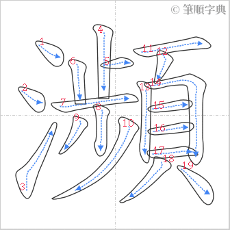 “「瀕」的筆順”