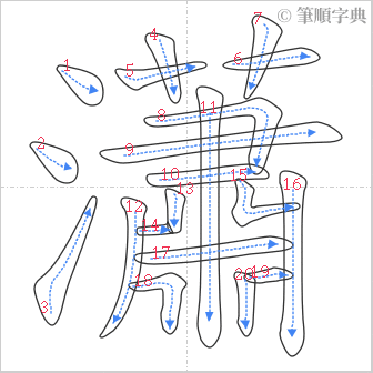 “「瀟」的筆順”