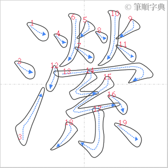 “「瀠」的筆順”