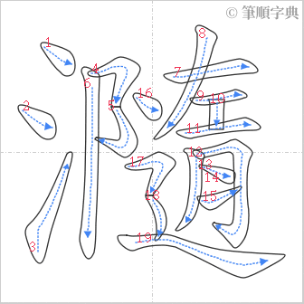 “「瀡」的筆順”