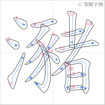 “「瀦」的筆順”