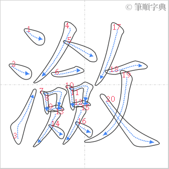 “「瀲」的筆順”