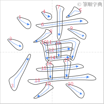 “「瀵」的筆順”