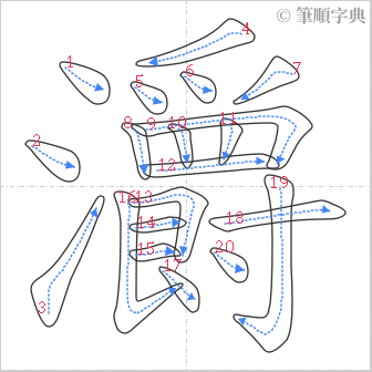 “「灂」的筆順”