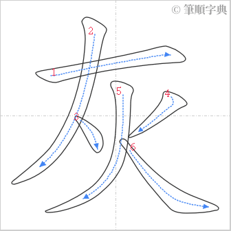 “「灰」的筆順”