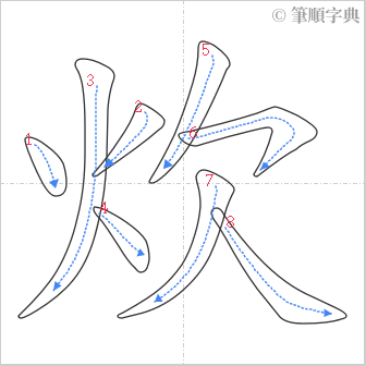 “「炊」的筆順”