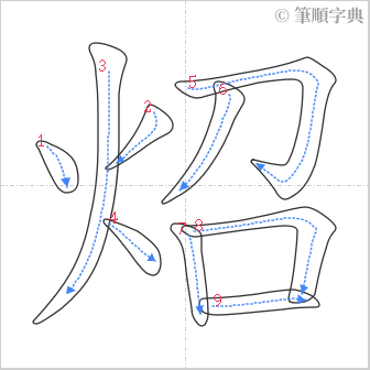 “「炤」的筆順”