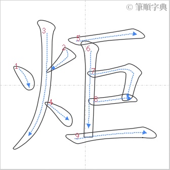 “「炬」的筆順”