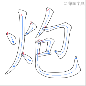 “「炮」的筆順”