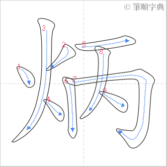 “「炳」的筆順”