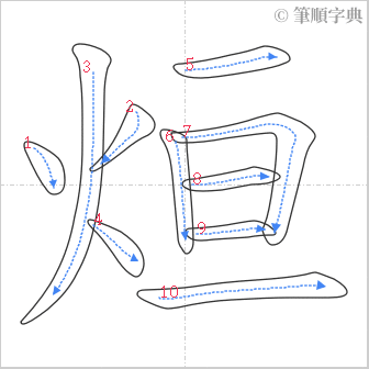 “「烜」的筆順”