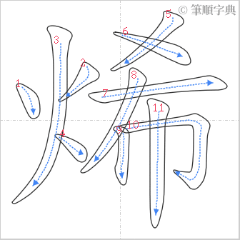 “「烯」的筆順”