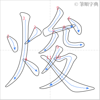 “「焌」的筆順”