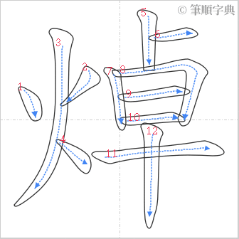 “「焯」的筆順”