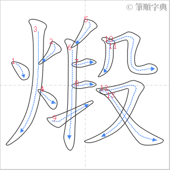 “「煅」的筆順”