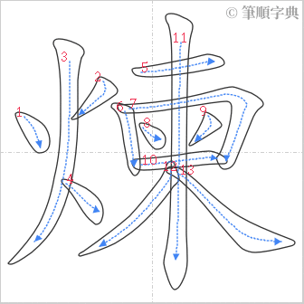 “「煉」的筆順”