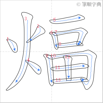 “「煏」的筆順”